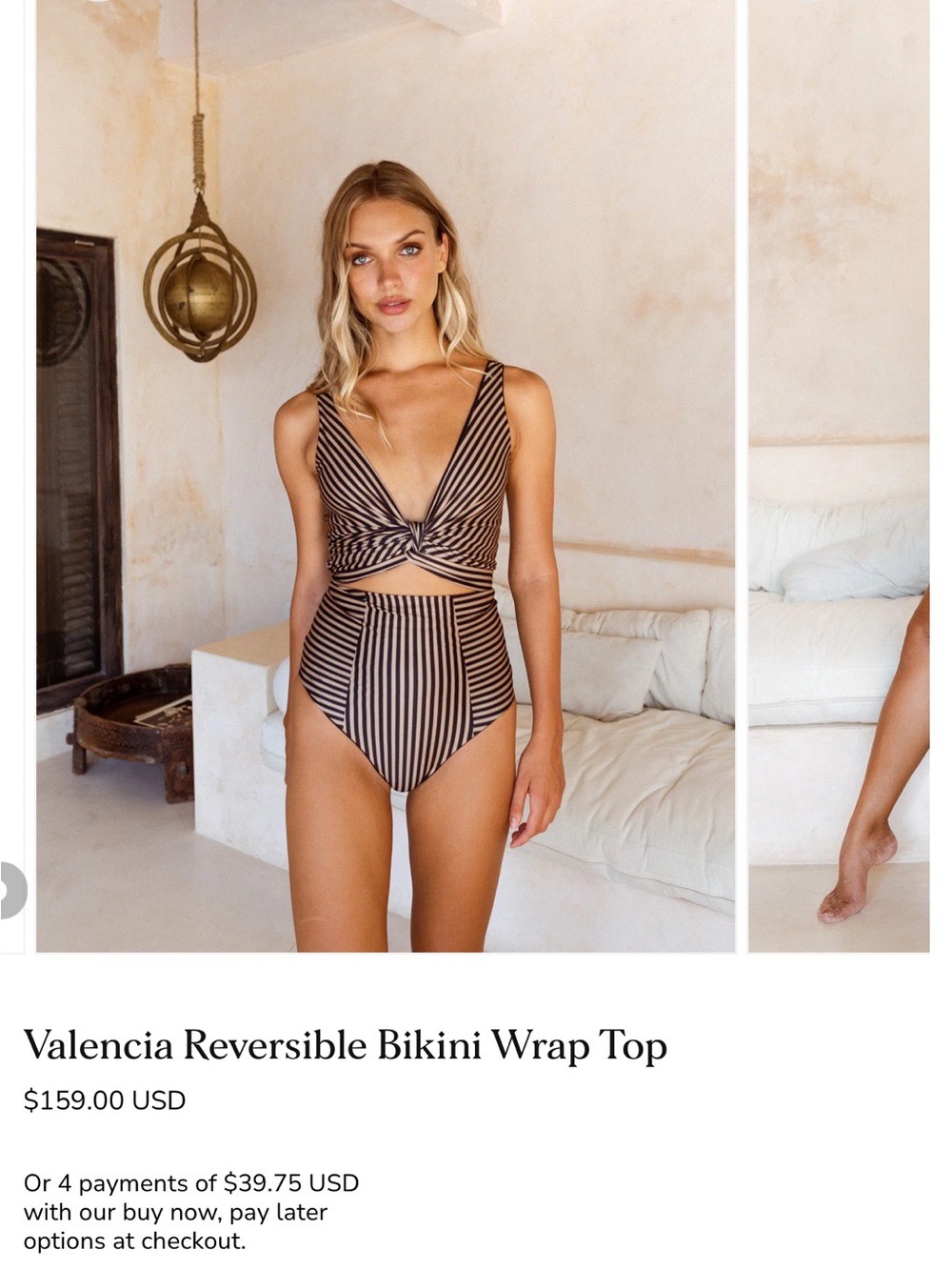 Valencia Reversible One-Piece Swimsuit - Black & Tan size 4